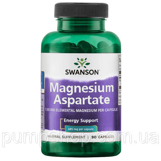 Магній аспарагінат (аспартат) Swanson Magnesium Aspartate 685 мг 90 капс.