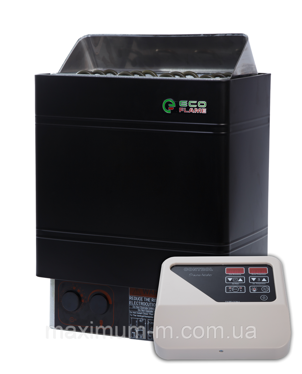 Електрокаменка для сауни та лазні EcoFlame AMC 90-D 9 кВт + пульт CON4