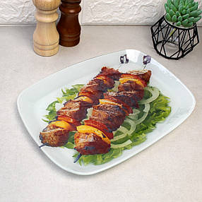 Прямокутне скляне блюдо для шашлику 34,5*23,5 см, фото 1