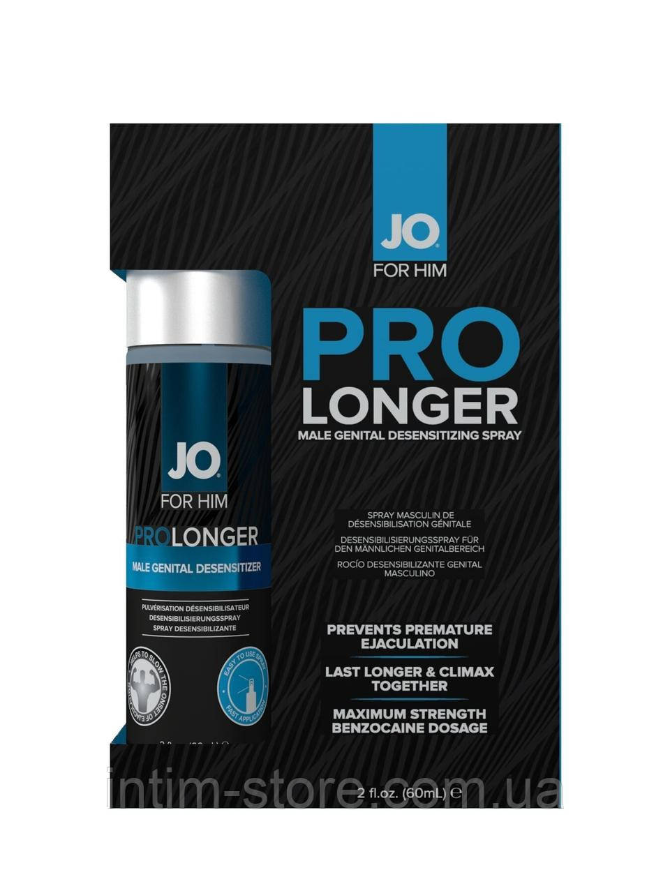 Пролонгувальний спрей System JO Prolonger Spray with Benzocaine (60 мл) не містить мінеральних масел, фото 1