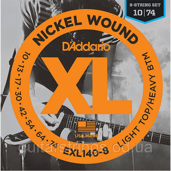 Струни D'Addario EXL140-8 Nickel Wound 8-String 10-74