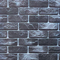 Самоклеюча ПВХ плита Сірий Цегла Матова 60х60см кладка камінь декор стін кухонного фартуха (СВП-202-М)