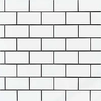 Вінілова плитка на стіну самоклеюча Цегляна кладка Лінії Глянцева 60х60см ПВХ панелі декор (СВП-208-ГЛ)