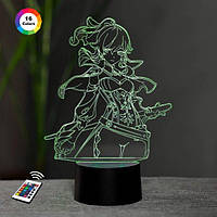 3D-нічник GENSHIN IMPACT "Джіні" (УВАЧНЕ ЗОБРАЖЕННЯ) + пульт ДК + мережевий адаптер +байки (3ААА) 3DTOYSLAM