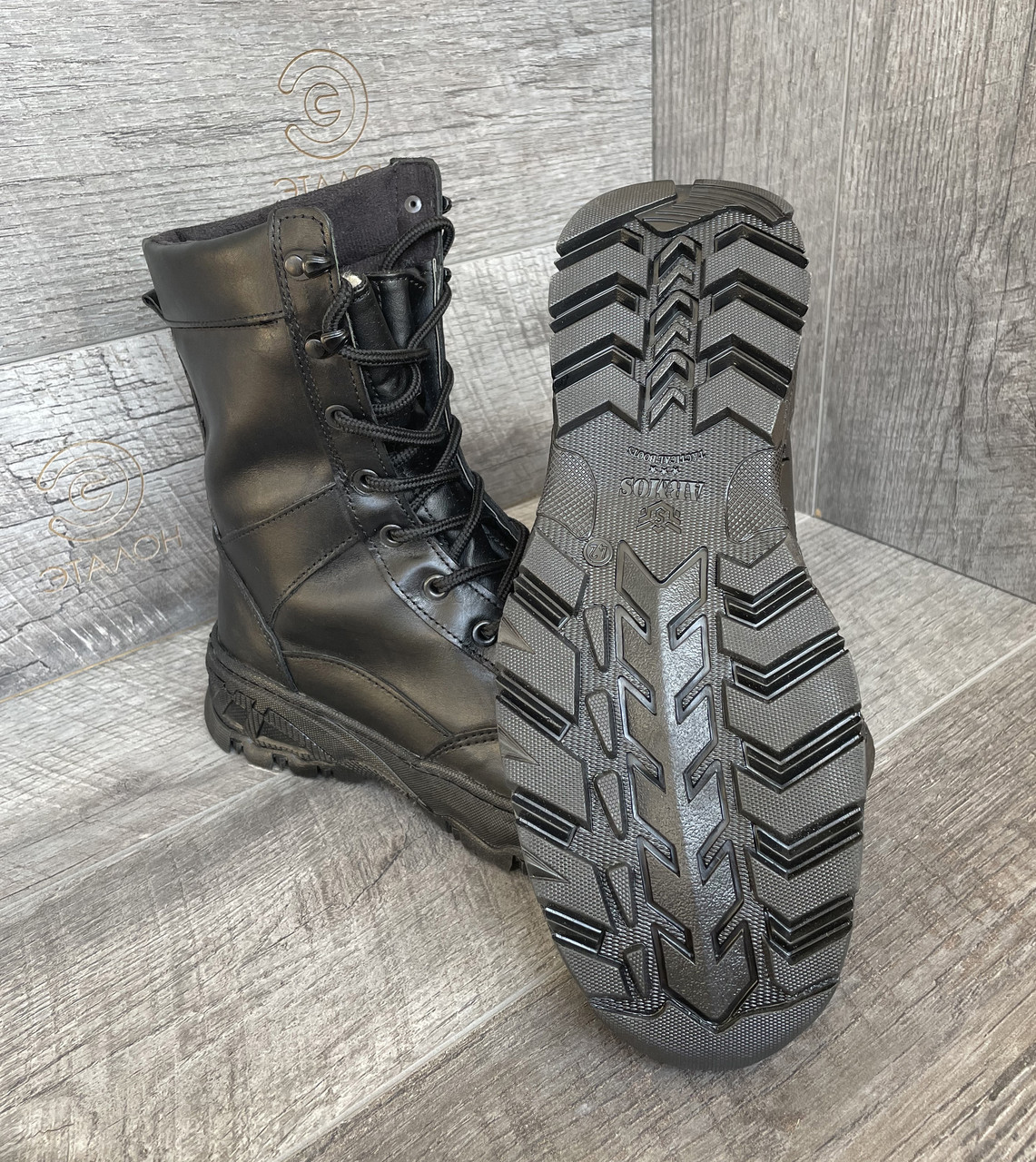 Ботинки берцы тактические зимние кожаные DMS-4121 чёрные - фото 2 - id-p1279954003