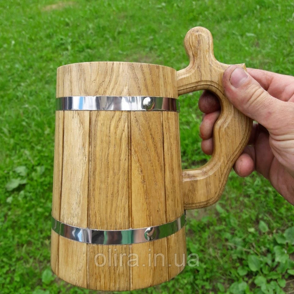 Дерев’яний питний кухоль 0.7л бокал, фото 1