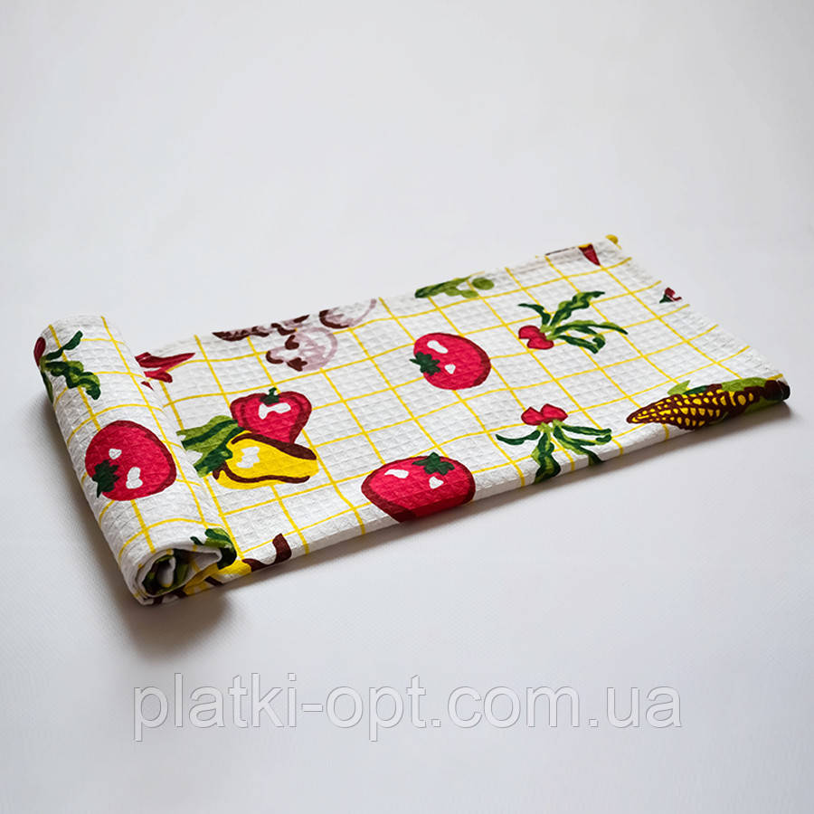 Рушник вафельний маленький "Овочі" Узбекистан