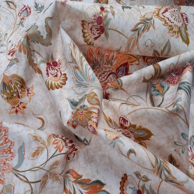 Меблева тканина Flowers Floral 381472/101, велюр з принтом