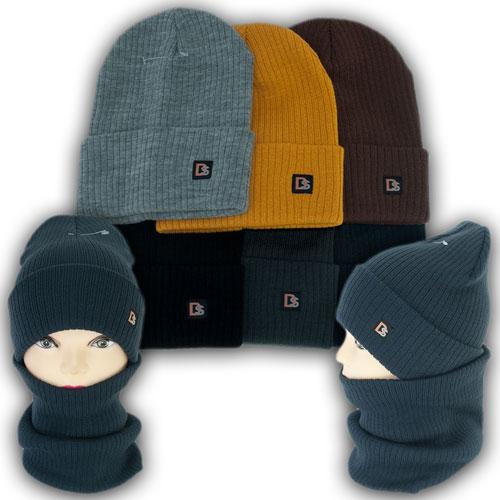 ОПТ Шапка в'язана та шарф (хомут) для хлопчика, р. 50-54 (5 шт./набір), фото 1