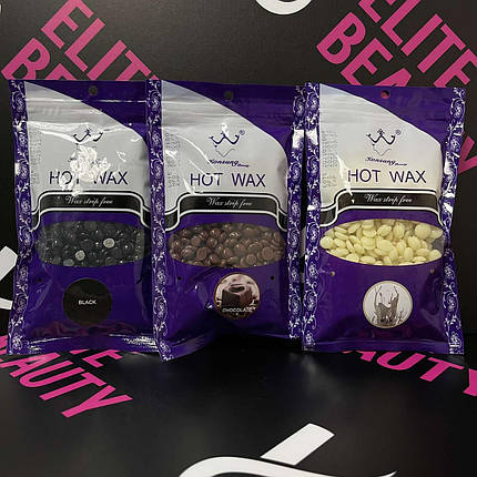 Гарячий віск в гранулах Hot Wax 100 гр чорний шоколад, молоко, фото 1