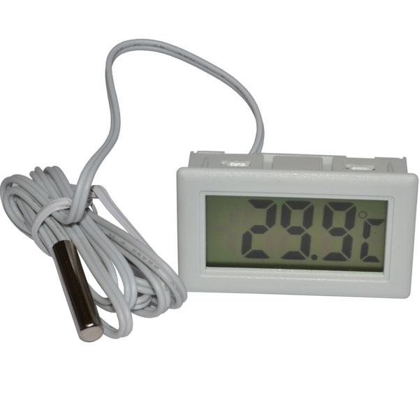 Цифровий термометр градусник з LCD виносним датчиком (батарейки не входять) білий/чорний