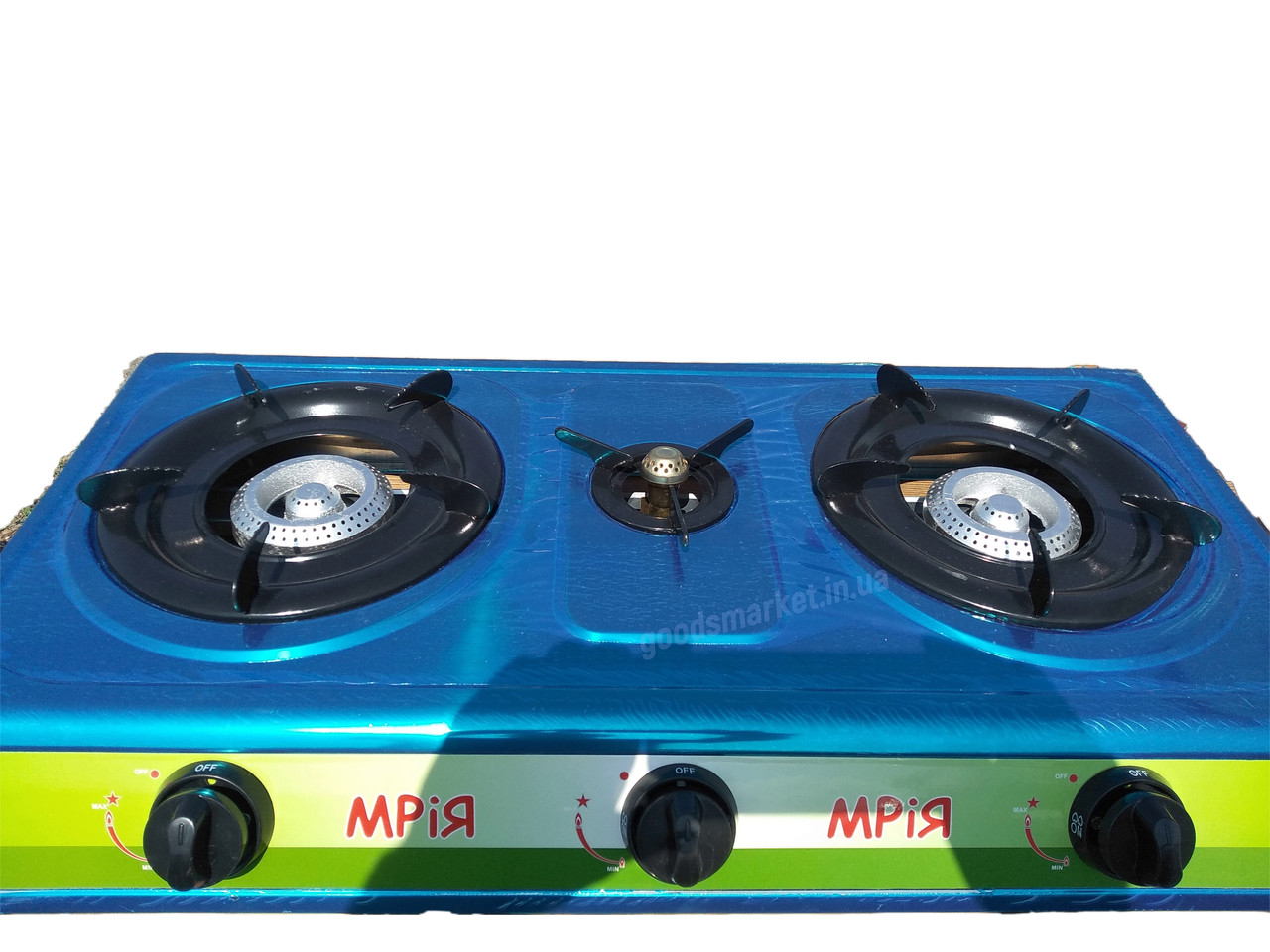 Плита газова на 3 конфорки Мрія (таганок) з п'єзопідпалом - фото 1 - id-p1470420673