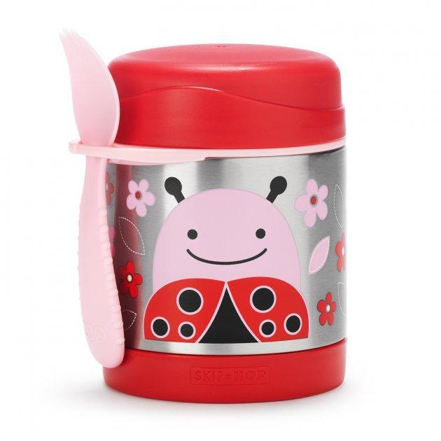 Термос для еды с ложкой Skip Hop, 325 мл (Zoo Insulated Little Kid Food Jar) - Ladybug (Божья Коровка), 12м+