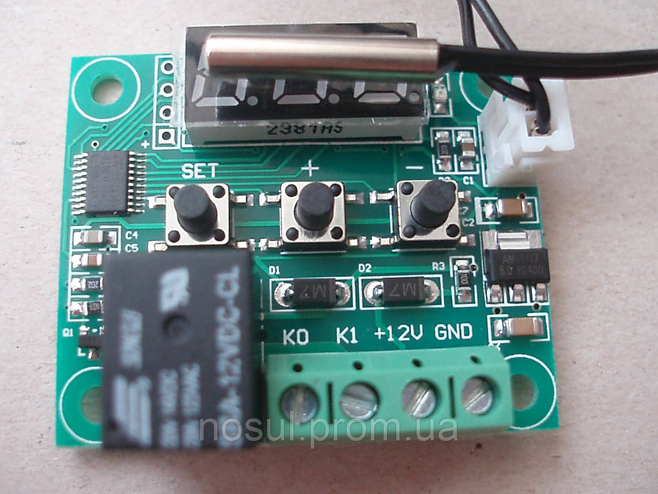 Термодатчик активный 12В -50...+110 С LCD регулятор температуры W1209 12V термо реле терморегулятор - фото 3 - id-p224309541