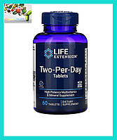 Витамины и минералы Two-Per-Day ,Life Extension, таблетки для приема дважды в день, 60 таблеток