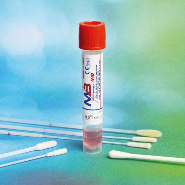 Зонд-тампон з середовищем Virus в транспортній пробірці 13x80 мм, віскоза, пластик, Стерильний аплікатор