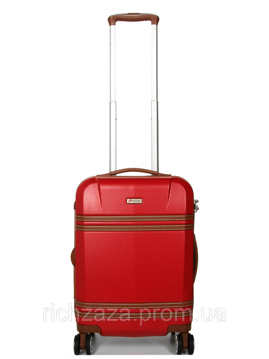 Средний качественный красный дорожный чемодан (M) на 4 колесах фирма AIRTEX Paris 949 red