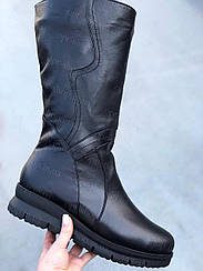 Жіночі зимові чоботи, півчобітки великого розміру 43 на повну широку ногу з натуральної шкіри
