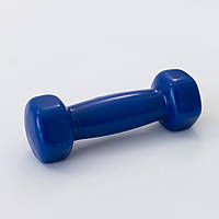 Гантель для фитнеса виниловая цельная (неразборная) OSPORT Profi 1 кг (FI-0105-2) Синий