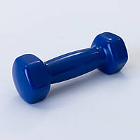 Гантель для фитнеса виниловая цельная (неразборная) OSPORT Profi 1.5 кг (FI-0105-4) Синий