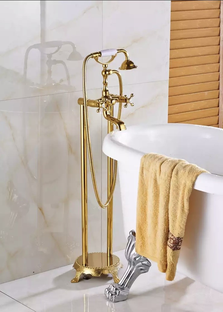 Підлоговий змішувач для ванни DECO Y03-G12 Золото