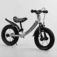 Детский Велобег, беговел 12 Corso "SPIDER" 67431 алюминиевая рама, передний ручной тормоз, подножка,