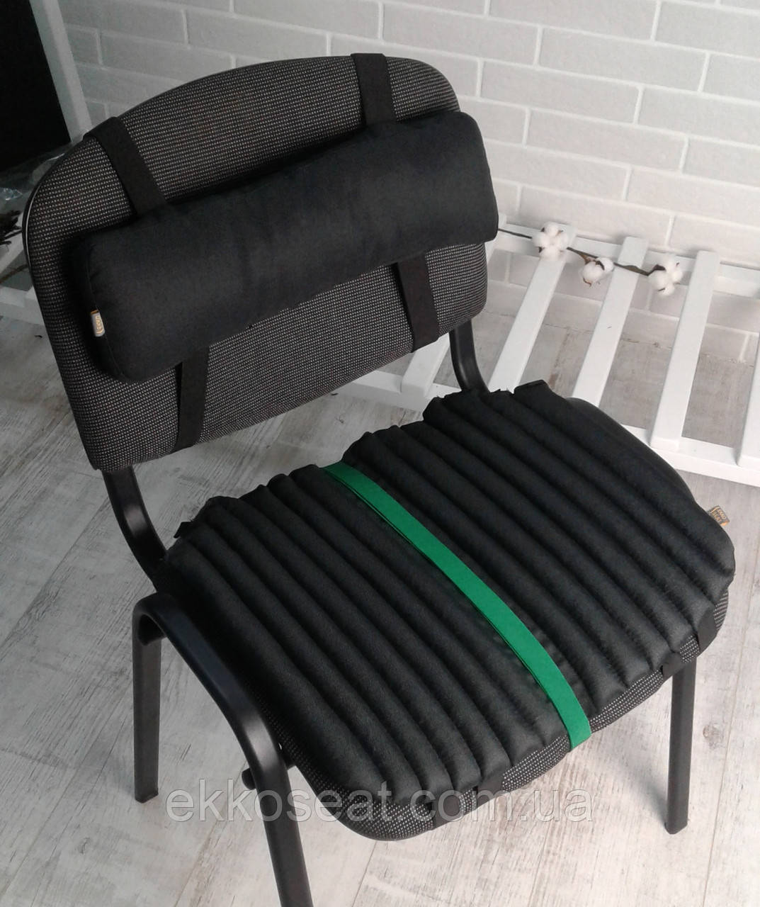 Подушки на стулья ортопедические для сиденьия EKKOSEAT. Комплект. Черные, серые ... - фото 6 - id-p1470529460