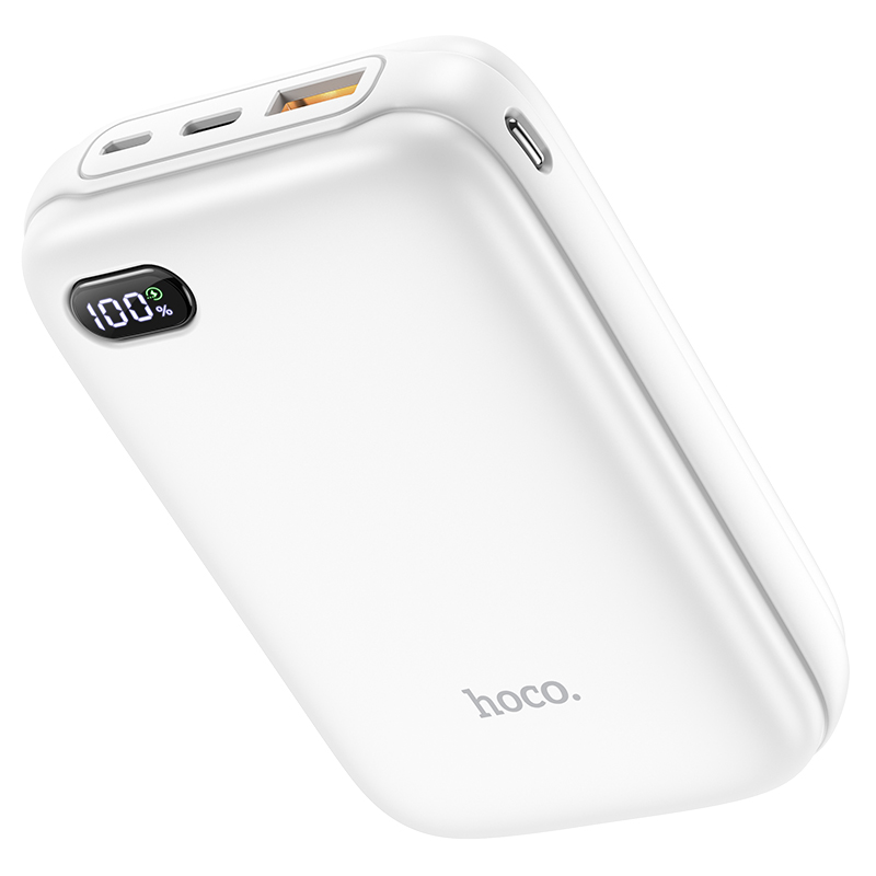 Повербанк зі швидкою зарядкою PD/QC3.0 HOCO Galax LED Display Q2a 20000mAh |1USB/1Type-C, 20W, PD/QC3.0, 5A| Білий
