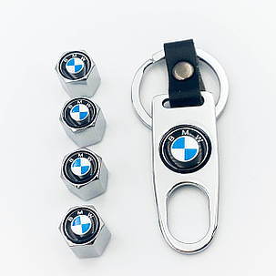 Захисні ковпачки на ніпеля BMW (БМВ) c брелоком Хром (LB-003B Ch), фото 3