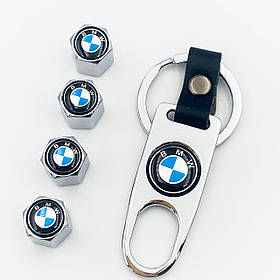 Захисні ковпачки на ніпеля BMW (БМВ) c брелоком Хром (LB-003B Ch)