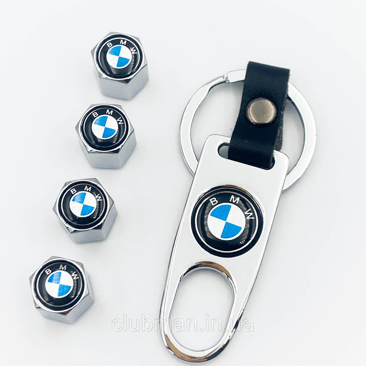 Захисні ковпачки на ніпеля BMW (БМВ) c брелоком Хром (LB-003B Ch)