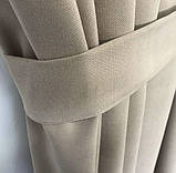 Комплект штор на тасьмі з тюлем Штори мікровелюр + тюль шифон 400х270 Штори з підхватами Колір Коричневий, фото 6