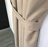 Комплект штор на тасьмі з тюлем Штори мікровелюр + тюль шифон 400х270 Штори з підхватами Колір Коричневий, фото 7