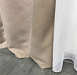 Комплект штор на тасьмі з тюлем Штори мікровелюр + тюль шифон 400х270 Штори з підхватами Колір Коричневий, фото 8