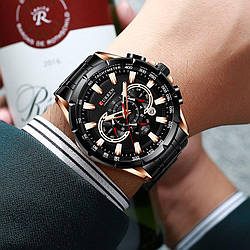 Кварцовий чоловічий годинник Curren, чоловічий кварцовий чорний годинник, оригінальний наручний годинник