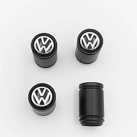 Захисні ковпачки на ніпеля Motosport VW (Фольксваген) 4 шт Чорна