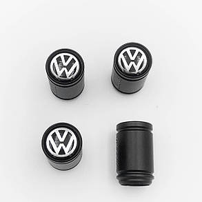 Захисні ковпачки на ніпеля Motosport VW (Фольксваген) 4 шт Чорна, фото 2
