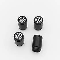 Захисні ковпачки на ніпеля Motosport VW (Фольксваген) 4 шт Чорна, фото 3