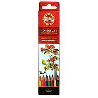 Набор цветных акварельных карандашей "Mondeluz" 6 шт. KOH-I-NOOR