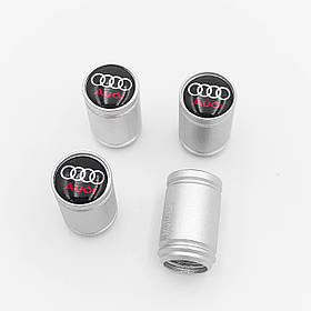 Захисні ковпачки на ніпеля Motosport Audi (Ауді) 4 шт Сріблясті