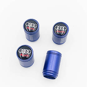 Захисні ковпачки на ніпеля Motosport Audi (Ауді) 4 шт Сині