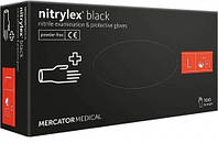 Перчатки Nitrylex black нитриловые без пудры L 100шт в уп Черные