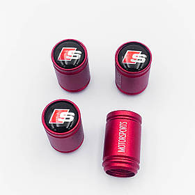 Захисні ковпачки на ніпеля Motosport AUDI S-line (Ауді) 4 шт Червоні