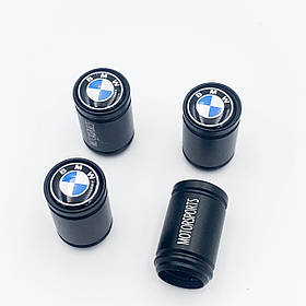 Захисні ковпачки на ніпеля Motosport BMW (БМВ) 4 шт Чорні