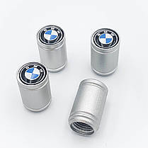 Захисні ковпачки на ніпеля Motosport BMW (БМВ) 4 шт Сріблясті, фото 5