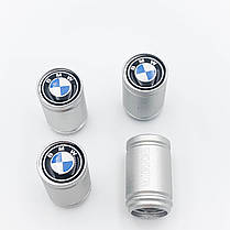 Захисні ковпачки на ніпеля Motosport BMW (БМВ) 4 шт Сріблясті, фото 4