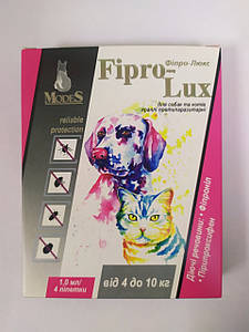Краплі Modes Fipro-Lux Модес Фіпро-Люкс протипаразитарні для собак 4-10 кг (1шт)