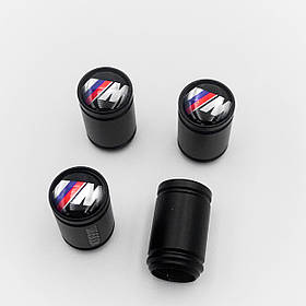 Захисні ковпачки на ніпеля Motosport M-power BMW (БМВ) 4 шт Чорні