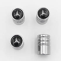 Захисні ковпачки на ніпеля Mercedes-Benz (Мерседес) 4 шт Хром, фото 5