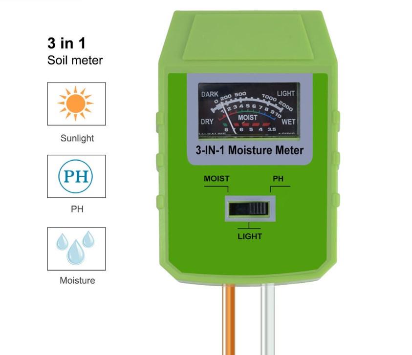 Анализатор 3 в 1 влажности кислотности интенсивность освещения почвы Измеритель - фото 1 - id-p1470559851